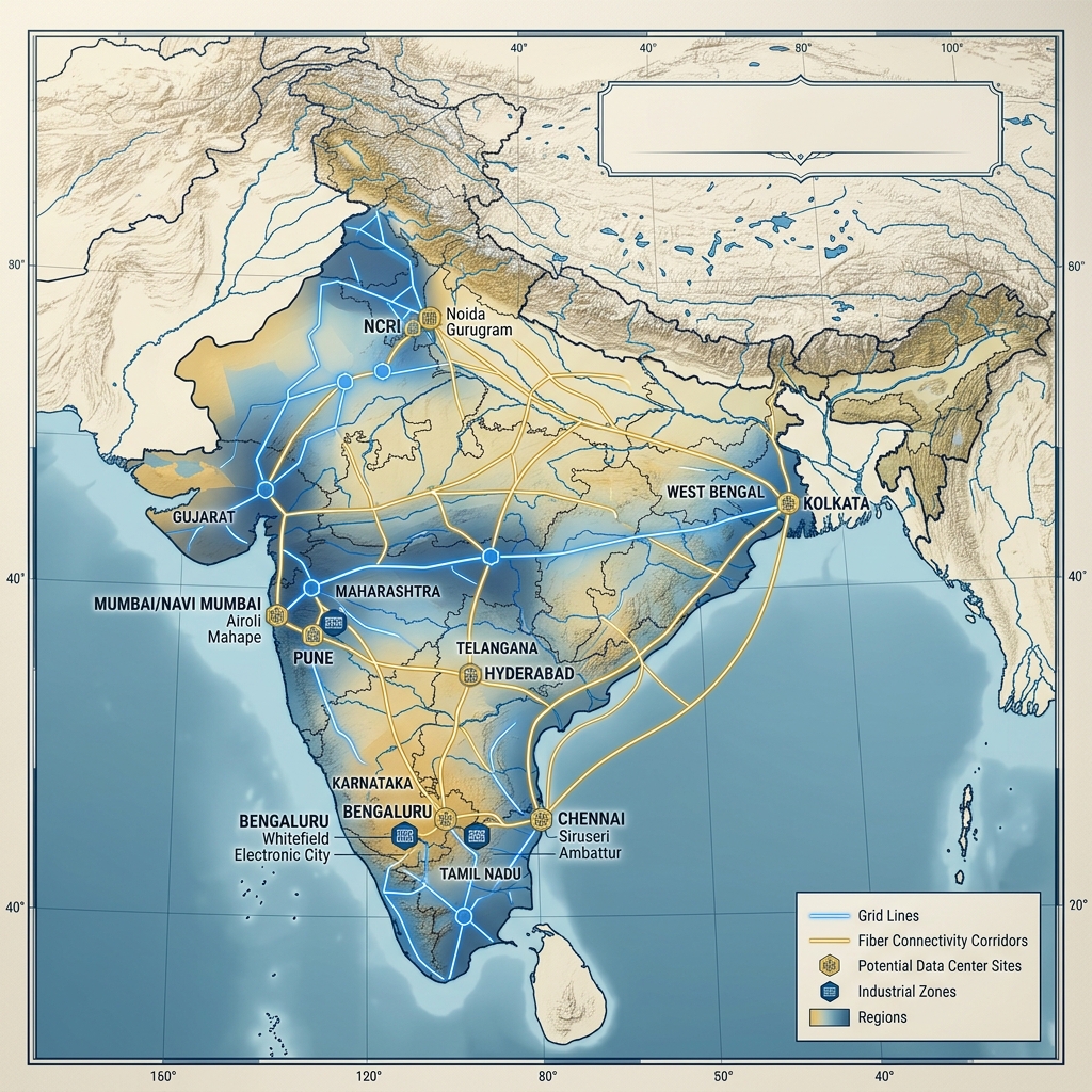 Data Center Site Selection in India: Power, Fiber, Land & Hidden Risk Analysis